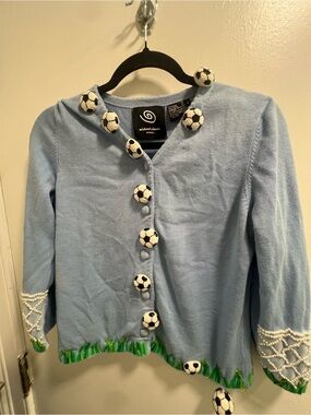michael simon Blue Soccer Button Cardigan